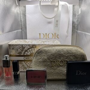 Dior Makeup Set Lip Oil Rosy Blush Five Color Shadow W/Gift Bag -Free Gift Box